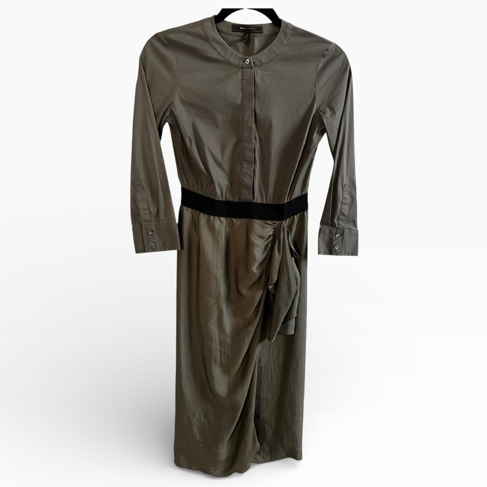 BCBGMaxAzria Long Sleeve Gray Dress